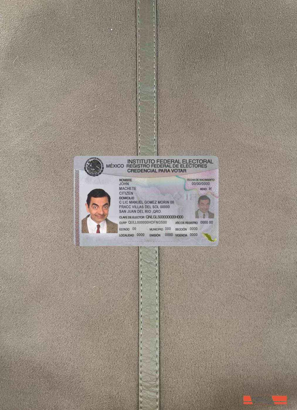 Mexico ID photolook FRONT PSD template